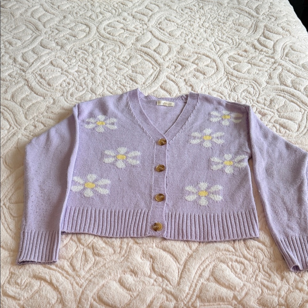 Ultra Flirt Lavender Floral Cardigan